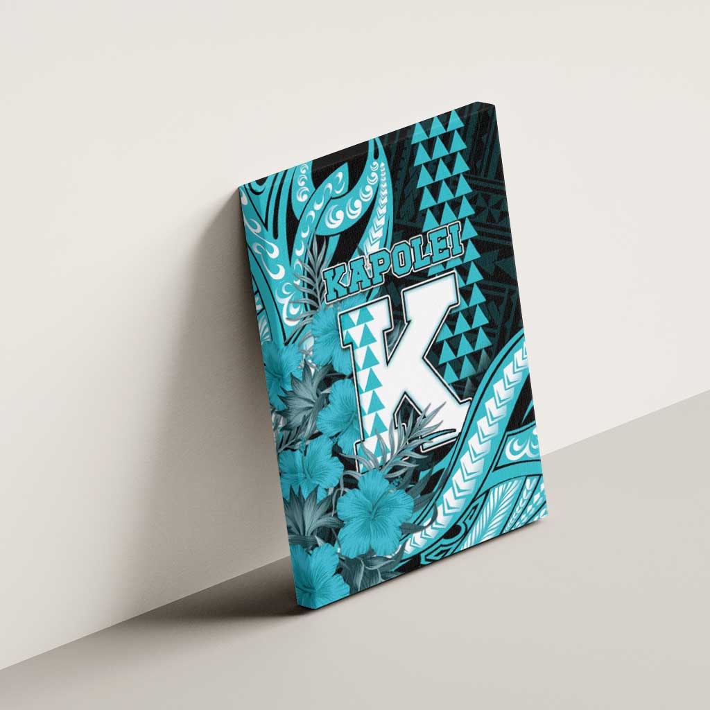Hawaii Kapolei High School Canvas Wall Art Tribal Tattoo With Hibiscus Flowers