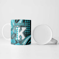 Personalised Hawaii Kapolei High School Ceramic Mug Tribal Tattoo With Hibiscus Flowers