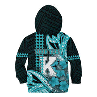 Personalised Hawaii Kapolei High School Kid Hoodie Tribal Tattoo With Hibiscus Flowers
