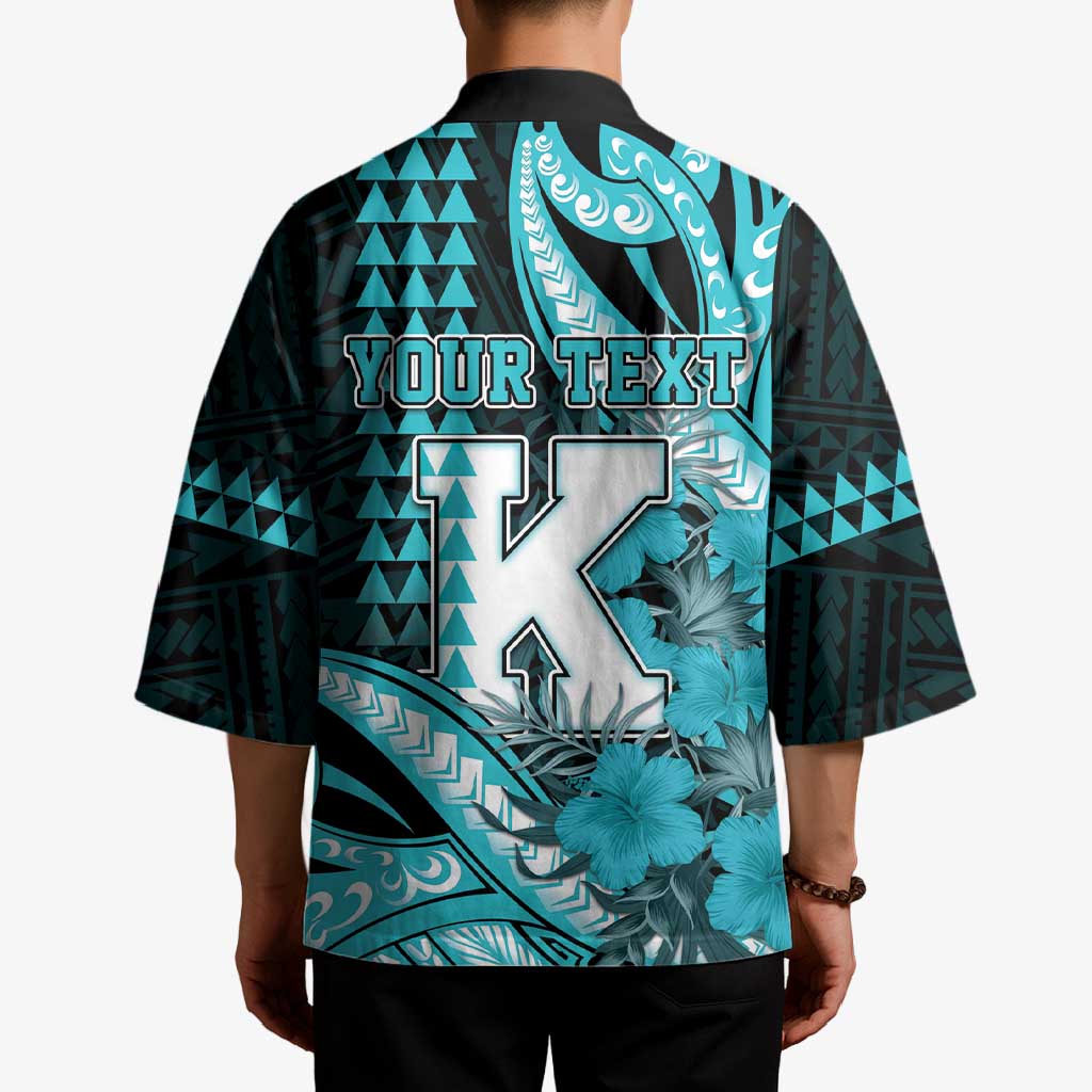 Personalised Hawaii Kapolei High School Kimono Tribal Tattoo With Hibiscus Flowers