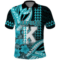 Personalised Hawaii Kapolei High School Polo Shirt Tribal Tattoo With Hibiscus Flowers