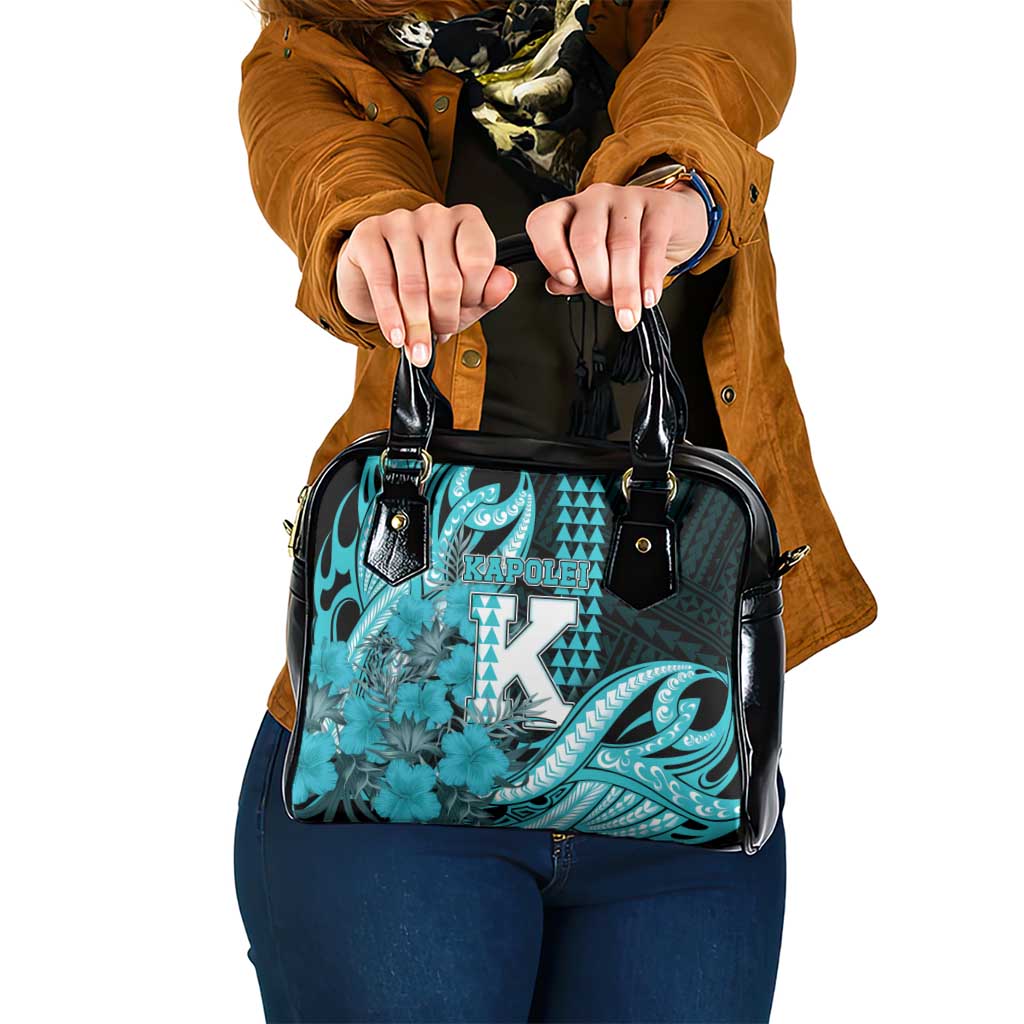 Hawaii Kapolei High School Shoulder Handbag Tribal Tattoo With Hibiscus Flowers