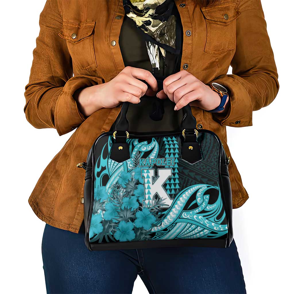 Hawaii Kapolei High School Shoulder Handbag Tribal Tattoo With Hibiscus Flowers