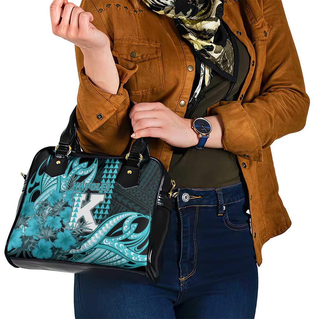 Hawaii Kapolei High School Shoulder Handbag Tribal Tattoo With Hibiscus Flowers