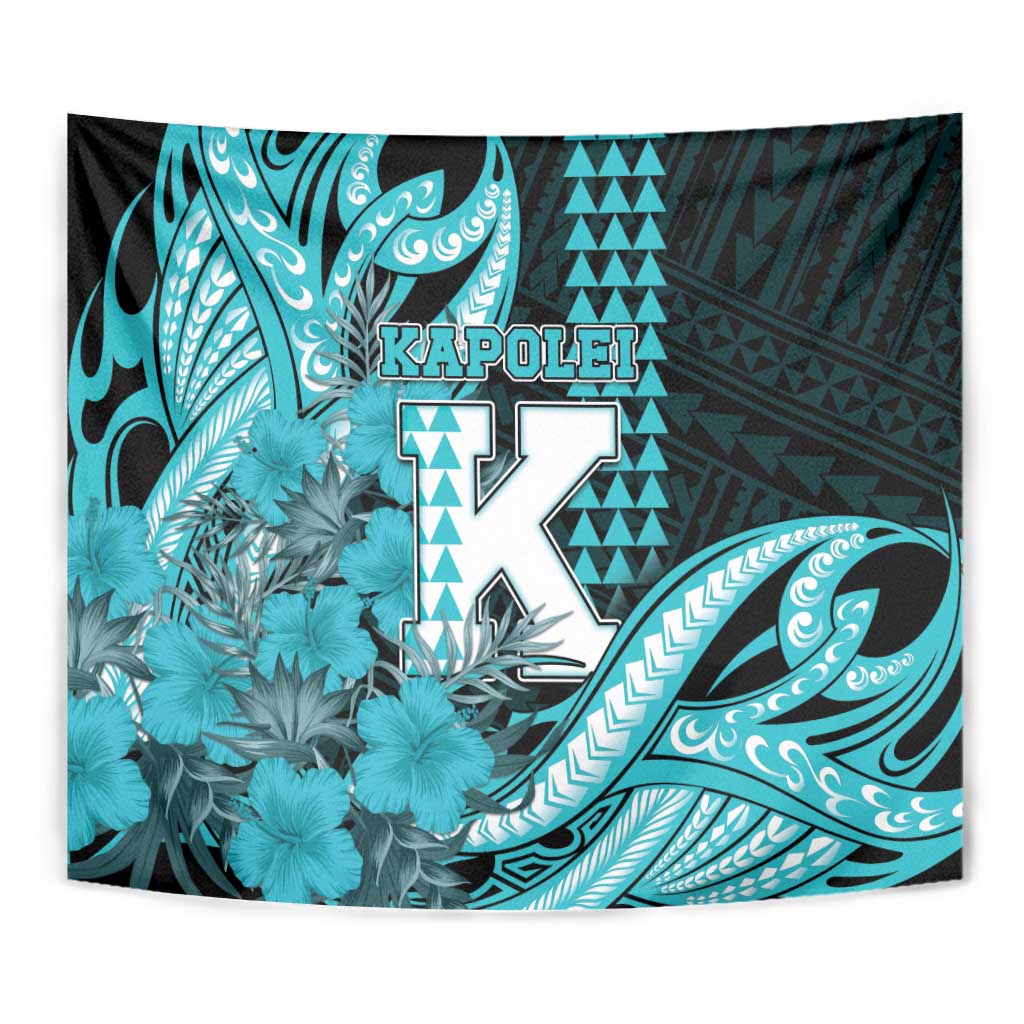 Hawaii Kapolei High School Tapestry Tribal Tattoo With Hibiscus Flowers