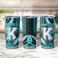 Personalised Hawaii Kapolei High School Tumbler Cup Tribal Tattoo With Hibiscus Flowers
