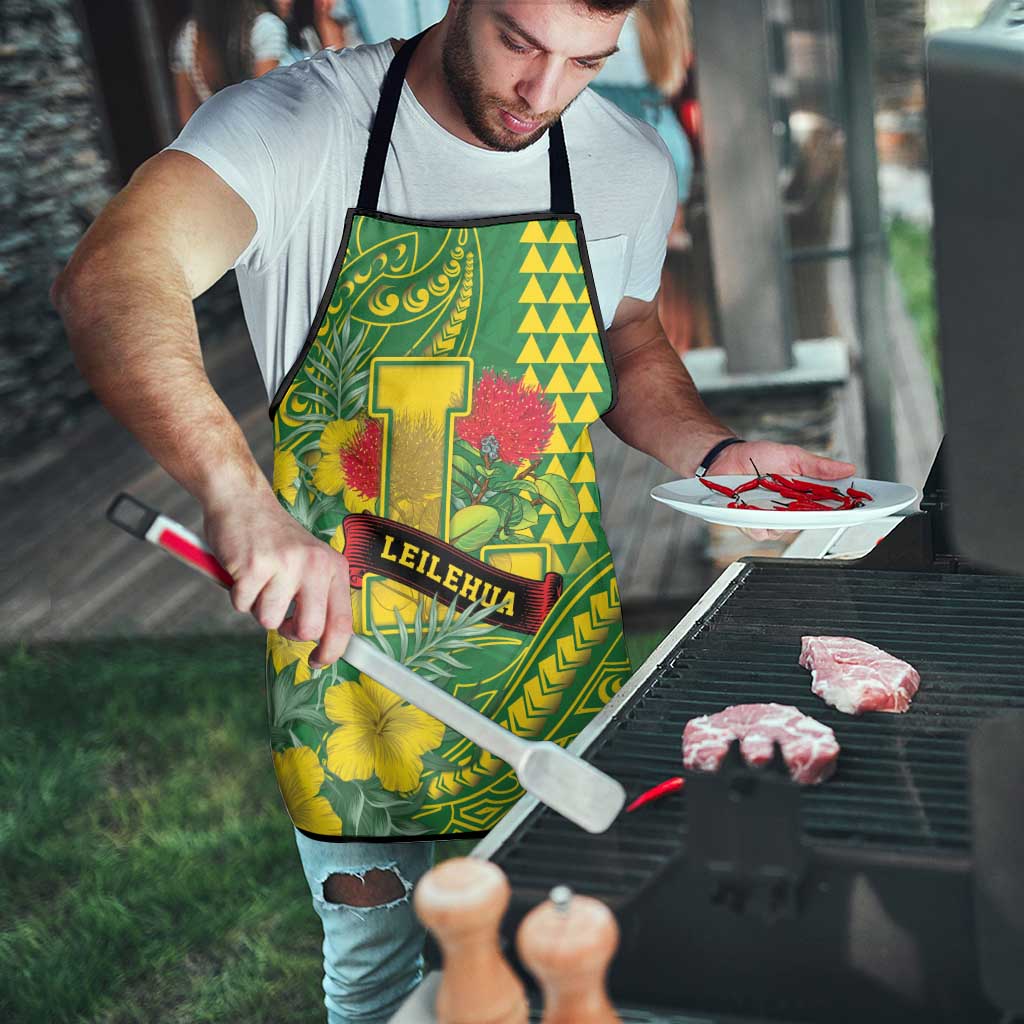 Hawaii Leilehua High School Apron Tribal Tattoo With Hibiscus Flowers