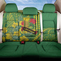 Hawaii Leilehua High School Back Car Seat Cover Tribal Tattoo With Hibiscus Flowers