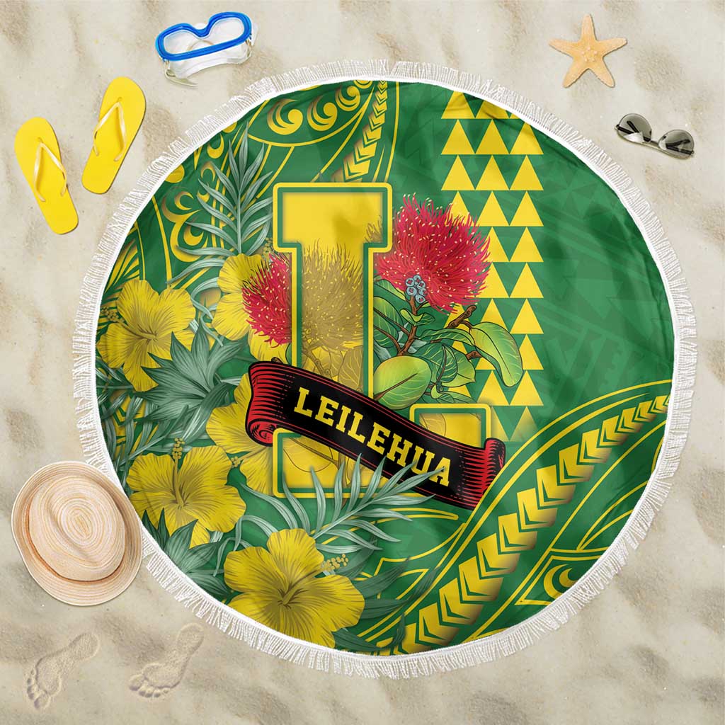 Hawaii Leilehua High School Beach Blanket Tribal Tattoo With Hibiscus Flowers
