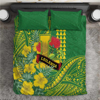 Hawaii Leilehua High School Bedding Set Tribal Tattoo With Hibiscus Flowers