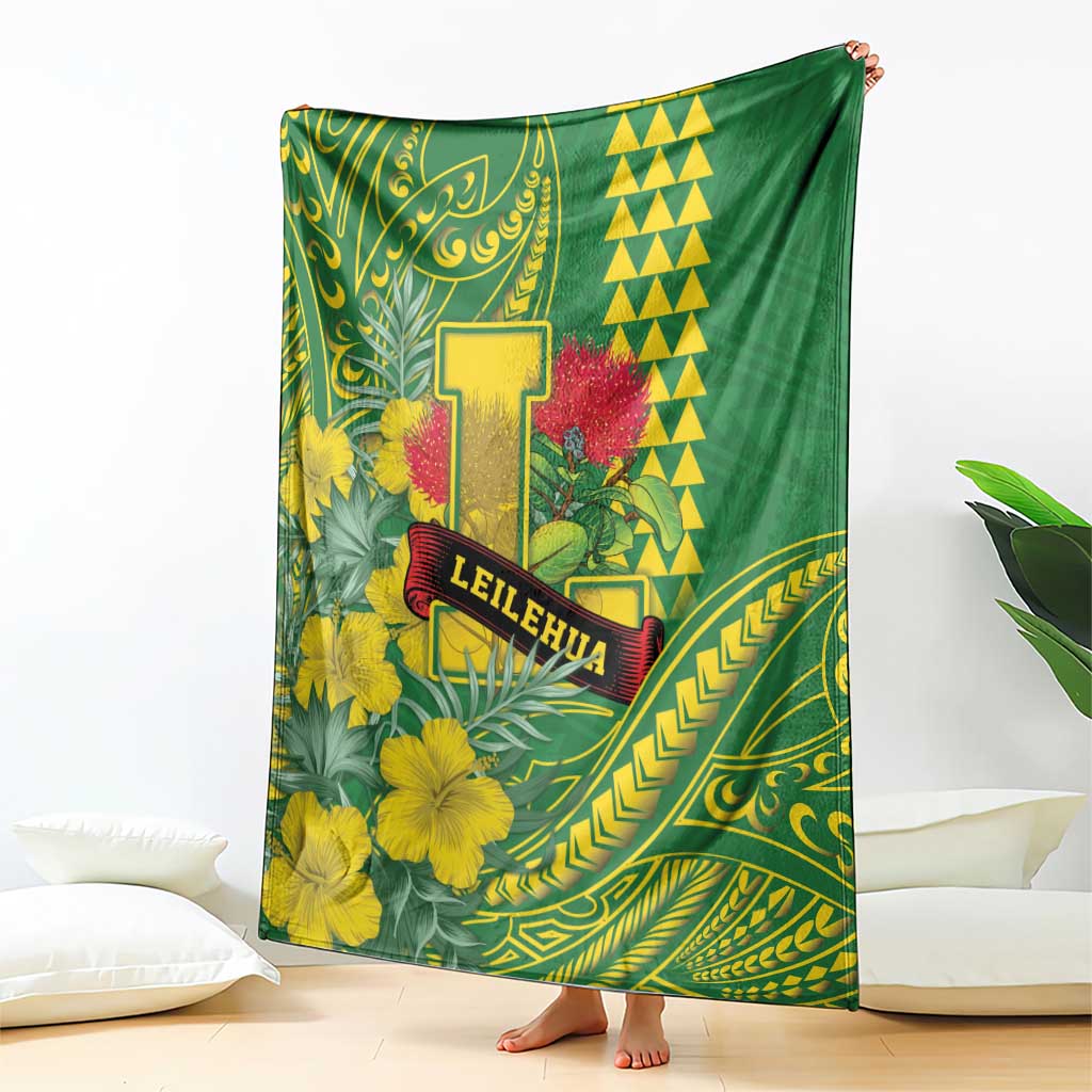 Hawaii Leilehua High School Blanket Tribal Tattoo With Hibiscus Flowers