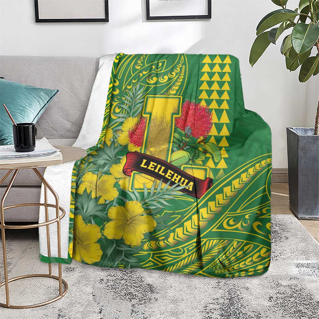 Hawaii Leilehua High School Blanket Tribal Tattoo With Hibiscus Flowers