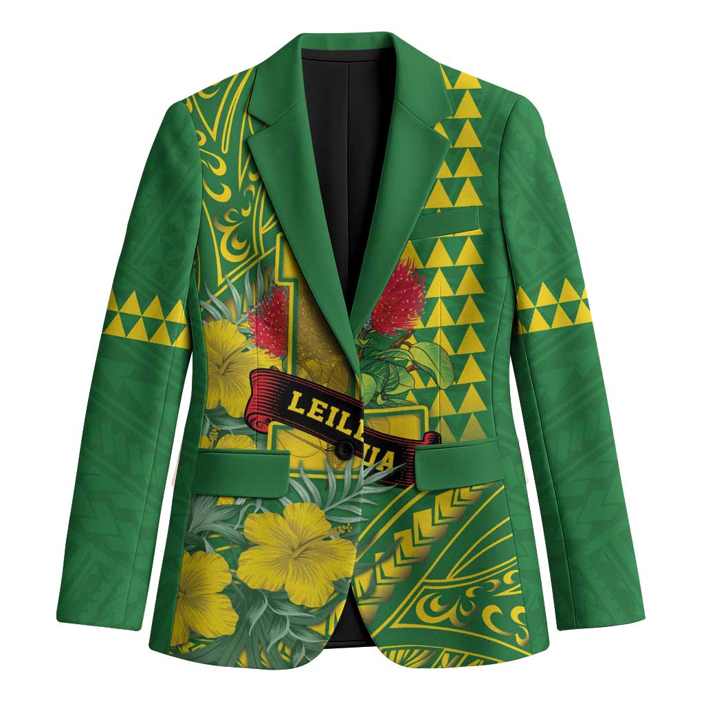 Personalised Hawaii Leilehua High School Blazer Tribal Tattoo With Hibiscus Flowers