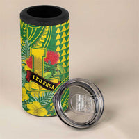 Personalised Hawaii Leilehua High School 4 in 1 Can Cooler Tumbler Tribal Tattoo With Hibiscus Flowers LT05 - Polynesian Pride