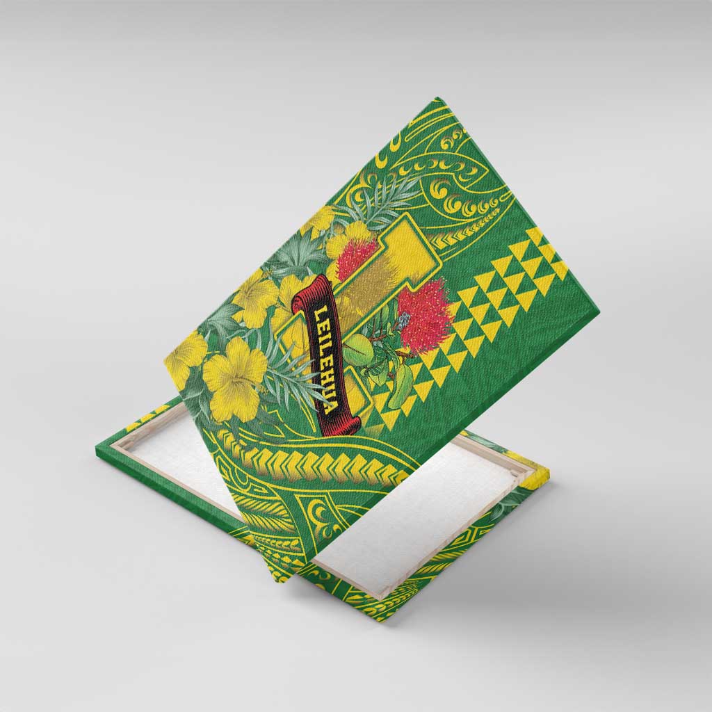 Hawaii Leilehua High School Canvas Wall Art Tribal Tattoo With Hibiscus Flowers