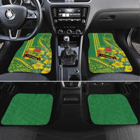 Personalised Hawaii Leilehua High School Car Mats Tribal Tattoo With Hibiscus Flowers