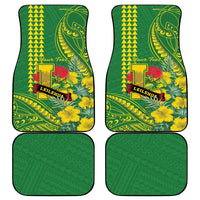 Personalised Hawaii Leilehua High School Car Mats Tribal Tattoo With Hibiscus Flowers