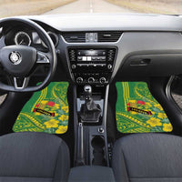 Personalised Hawaii Leilehua High School Car Mats Tribal Tattoo With Hibiscus Flowers