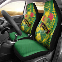 Hawaii Leilehua High School Car Seat Cover Tribal Tattoo With Hibiscus Flowers