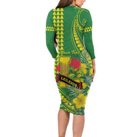 Personalised Hawaii Leilehua High School Family Matching Long Sleeve Bodycon Dress and Hawaiian Shirt Tribal Tattoo With Hibiscus Flowers LT05 - Polynesian Pride