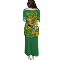 Personalised Hawaii Leilehua High School Family Matching Puletasi and Hawaiian Shirt Tribal Tattoo With Hibiscus Flowers LT05 - Polynesian Pride