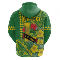 Personalised Hawaii Leilehua High School Hoodie Tribal Tattoo With Hibiscus Flowers