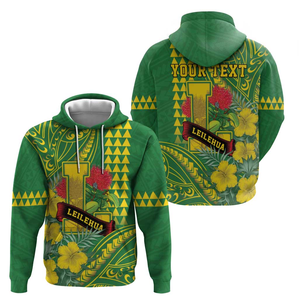 Personalised Hawaii Leilehua High School Hoodie Tribal Tattoo With Hibiscus Flowers