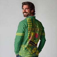 Personalised Hawaii Leilehua High School Long Sleeve Polo Shirt Tribal Tattoo With Hibiscus Flowers LT05 - Polynesian Pride