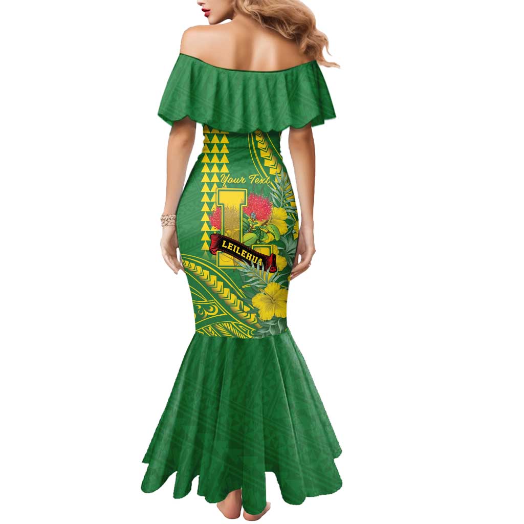 Personalised Hawaii Leilehua High School Mermaid Dress Tribal Tattoo With Hibiscus Flowers LT05 - Polynesian Pride