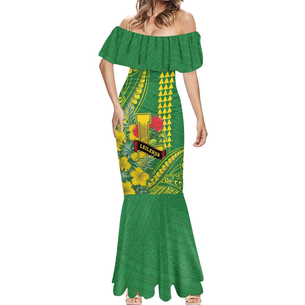 Personalised Hawaii Leilehua High School Mermaid Dress Tribal Tattoo With Hibiscus Flowers LT05 - Polynesian Pride