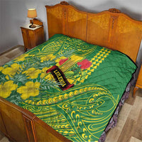 Hawaii Leilehua High School Quilt Tribal Tattoo With Hibiscus Flowers