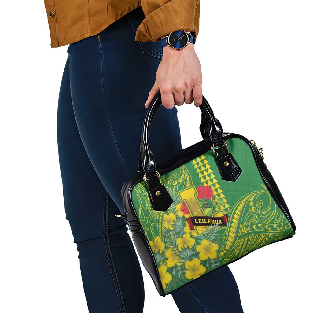 Hawaii Leilehua High School Shoulder Handbag Tribal Tattoo With Hibiscus Flowers