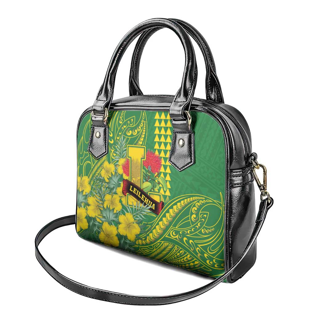 Hawaii Leilehua High School Shoulder Handbag Tribal Tattoo With Hibiscus Flowers