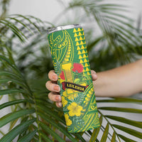 Personalised Hawaii Leilehua High School Skinny Tumbler Tribal Tattoo With Hibiscus Flowers LT05 - Polynesian Pride