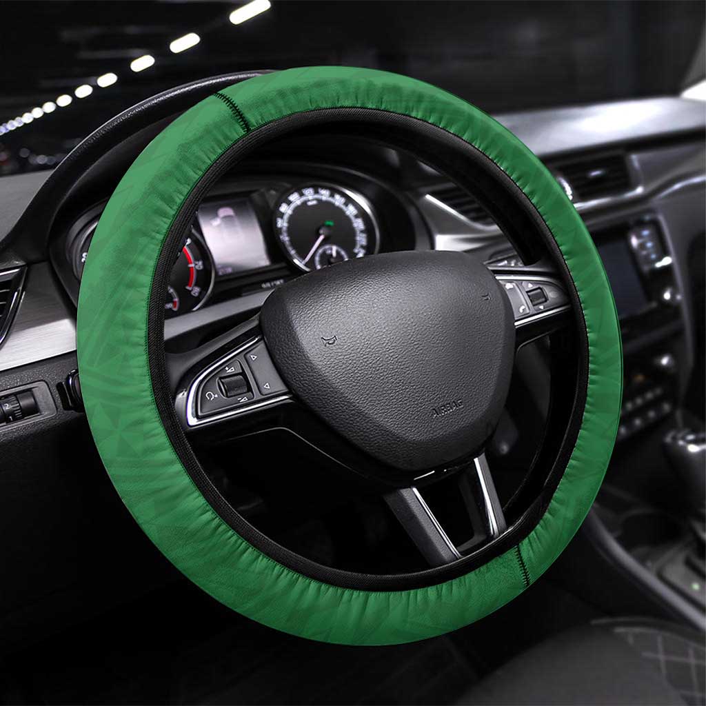 Hawaii Leilehua High School Steering Wheel Cover Tribal Tattoo With Hibiscus Flowers