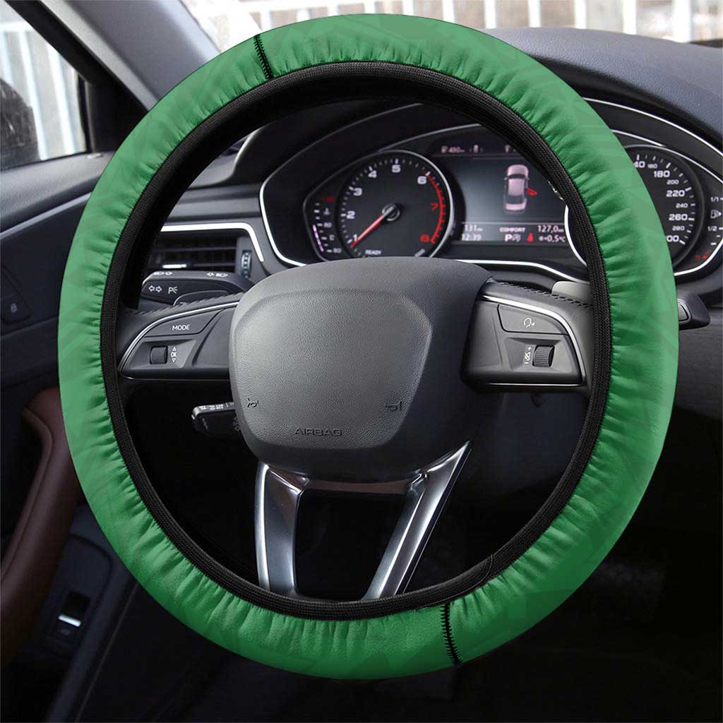 Hawaii Leilehua High School Steering Wheel Cover Tribal Tattoo With Hibiscus Flowers
