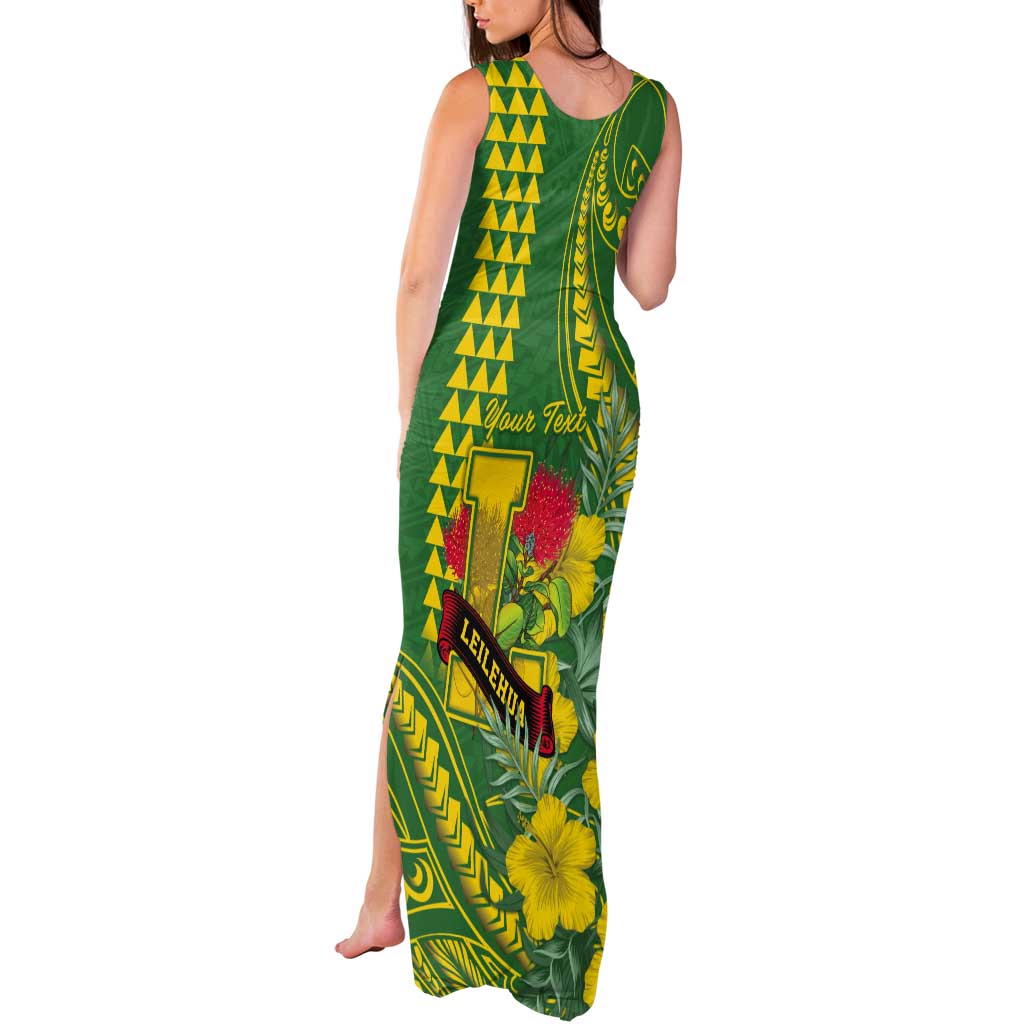 Personalised Hawaii Leilehua High School Tank Maxi Dress Tribal Tattoo With Hibiscus Flowers LT05 - Polynesian Pride