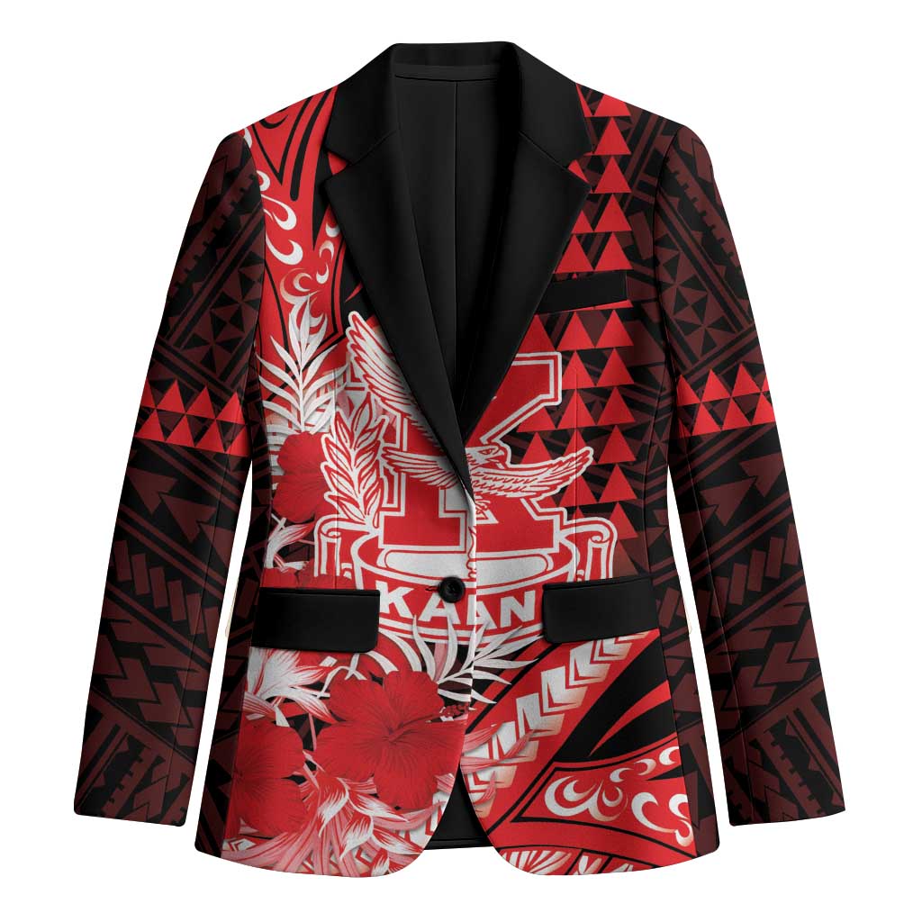 Personalised Hawaii Kalani High School Blazer Tribal Tattoo With Hibiscus Flowers