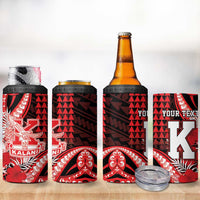 Personalised Hawaii Kalani High School 4 in 1 Can Cooler Tumbler Tribal Tattoo With Hibiscus Flowers LT05 - Polynesian Pride