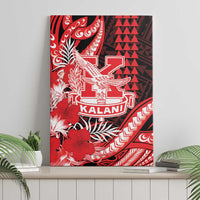 Hawaii Kalani High School Canvas Wall Art Tribal Tattoo With Hibiscus Flowers