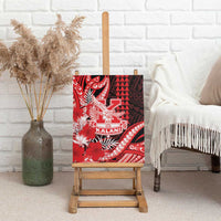 Hawaii Kalani High School Canvas Wall Art Tribal Tattoo With Hibiscus Flowers