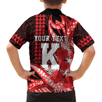 Personalised Hawaii Kalani High School Family Matching Off Shoulder Maxi Dress and Hawaiian Shirt Tribal Tattoo With Hibiscus Flowers LT05 - Polynesian Pride