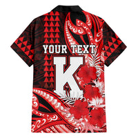 Personalised Hawaii Kalani High School Family Matching Short Sleeve Bodycon Dress and Hawaiian Shirt Tribal Tattoo With Hibiscus Flowers LT05 - Polynesian Pride