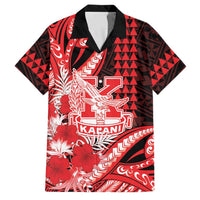 Personalised Hawaii Kalani High School Family Matching Tank Maxi Dress and Hawaiian Shirt Tribal Tattoo With Hibiscus Flowers LT05 Dad's Shirt - Short Sleeve Red - Polynesian Pride