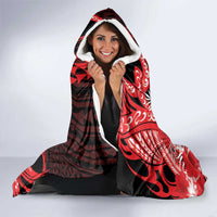 Hawaii Kalani High School Hooded Blanket Tribal Tattoo With Hibiscus Flowers