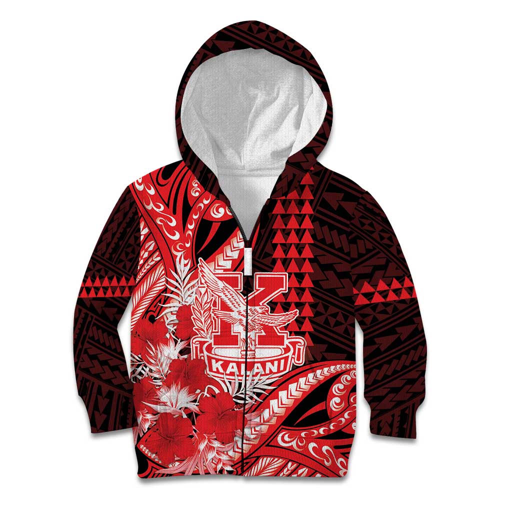 Personalised Hawaii Kalani High School Kid Hoodie Tribal Tattoo With Hibiscus Flowers