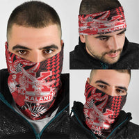Hawaii Kalani High School Neck Gaiter Tribal Tattoo With Hibiscus Flowers