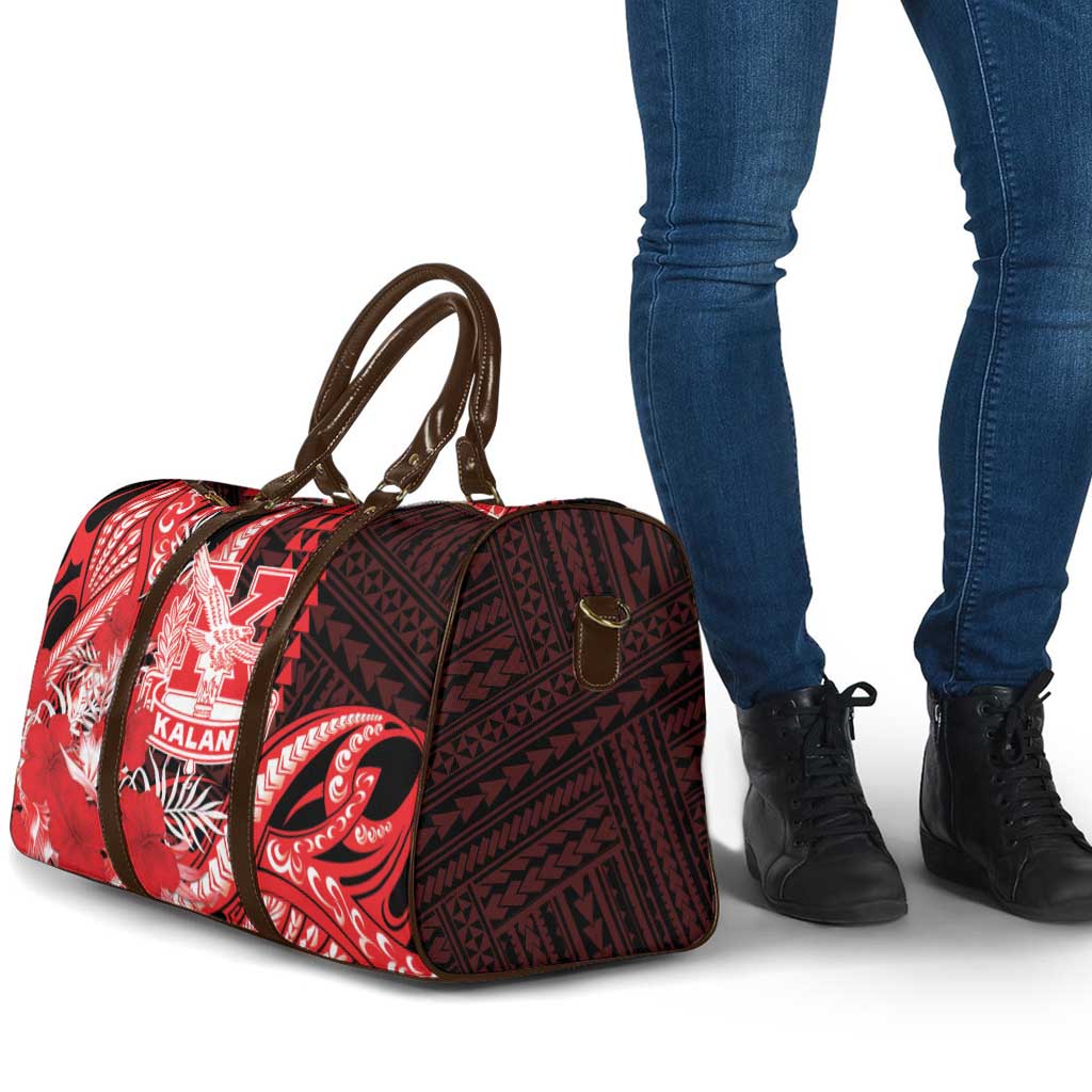 Hawaii Kalani High School Travel Bag Tribal Tattoo With Hibiscus Flowers