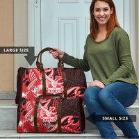 Hawaii Kalani High School Travel Bag Tribal Tattoo With Hibiscus Flowers