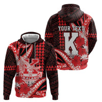 Personalised Hawaii Kalani High School Zip Hoodie Tribal Tattoo With Hibiscus Flowers
